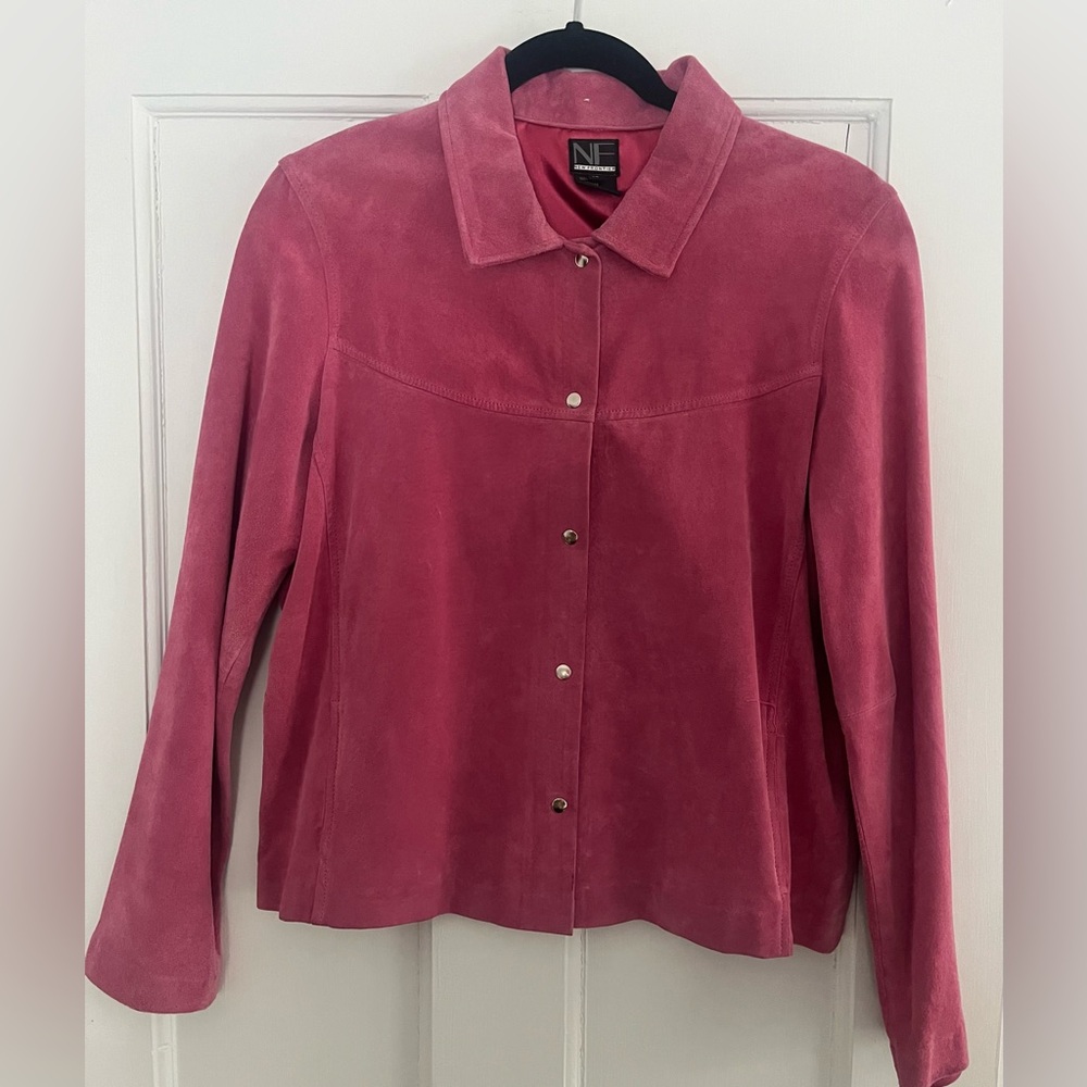 A pink suede jacket in Size 14